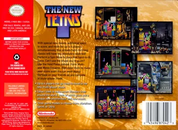 New Tetris, The (USA) box cover back